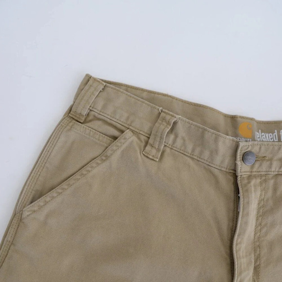 Carhartt Tan Relaxed fit Durable Thick Cotton Dungaree  Carpenter Style Pants - Picture 10 of 13